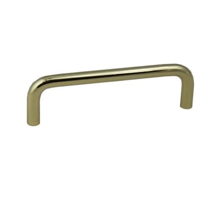 Crown 4-3/8" Wire Cabinet Pull with 4" Center to Center Polished Brass Finish CHP355PB